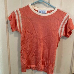 NWOT Calle Del Mar Knit Varsity T-shirt: Sunset